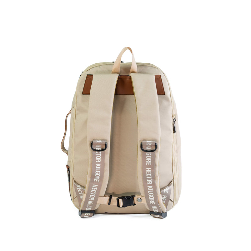 Beige Cream backpack travel bag carry on gym bag recycled