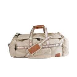 Beige Cream Duffle travel bag carry on gym bag recycled